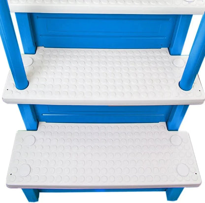Non-Slip Entry Steps For Pools, Grey, For Above-Ground Pools, Can Be Installed On Terraces With A Height Of 122 To 137 Cm, Load Capacity Up To 136 Kg