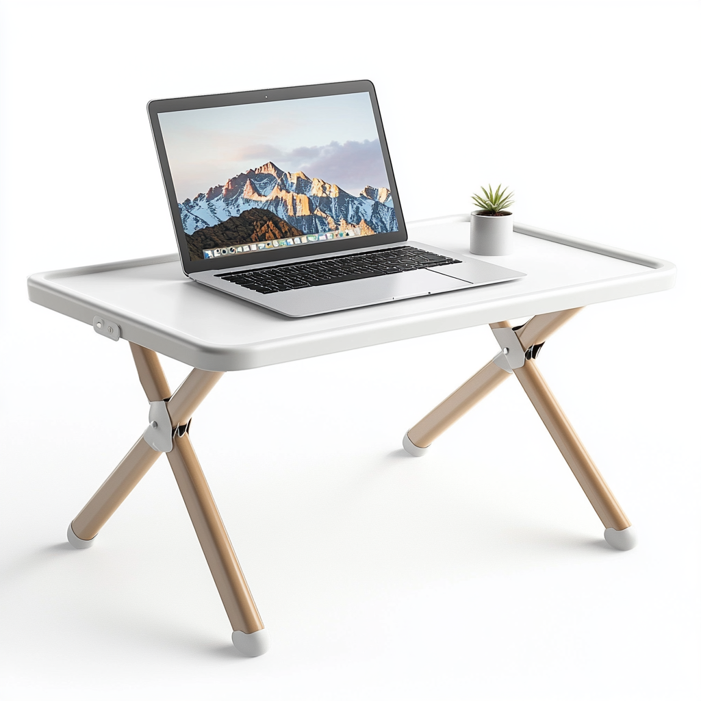 Umloy Foldable Bed Tray Desk - Portable Laptop Stand with Tablet Slot & Cooling Holes for Bed, Sofa & Floor - Ergonomic Home Office