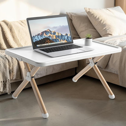 Umloy Foldable Bed Tray Desk - Portable Laptop Stand with Tablet Slot & Cooling Holes for Bed, Sofa & Floor - Ergonomic Home Office