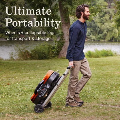RoadTrip 285 Portable Stand-Up Propane Grill With 3 Adjustable Burners And Instastart Ignition, 20,000 BTUs Of Power For Outdoor Cooking