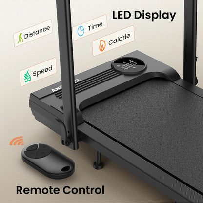 Ancheer Portable Folding Walking Pad 300lb, 7.5 MPH Under Desk Treadmill With Remote Control And LED Display