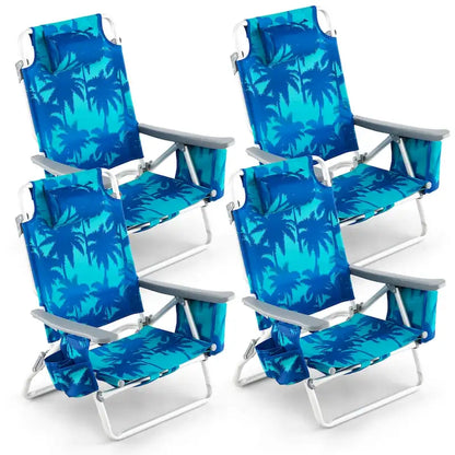 Costway 4-Pack Folding Backpack Beach Chair 5-Position Outdoor, See Details