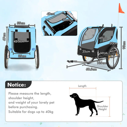Pet Bike Trailer Holds 40kg Bicycle Trailer For Small And Medium-Sized Dogs