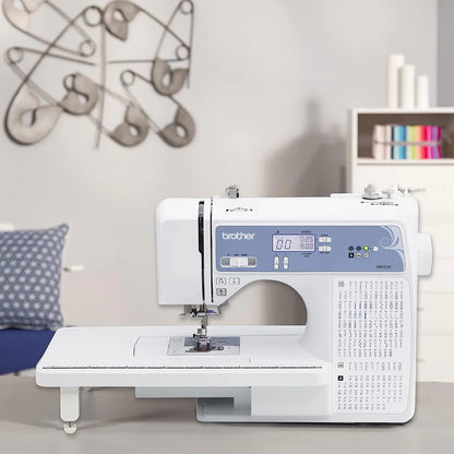 Brother Sewing And Quilting Machine, Computerized, 165 Built-In Stitches, LCD Display, Wide Table, 8 Included Presser Feet, White, 20x12x17