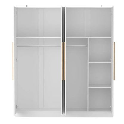 Modern Freestanding Solid Wood Wardrobe Closet With Storage Shelves
