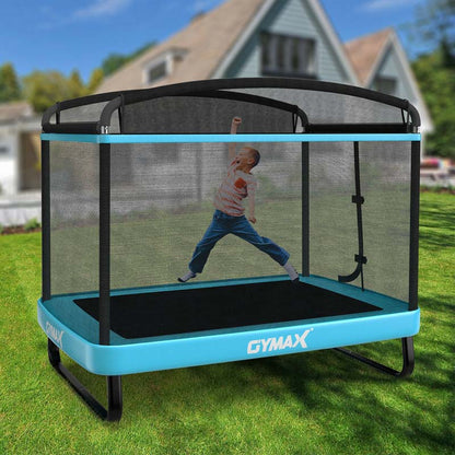 6 Ft. Kids Trampoline With Swing And Safety Fence, Astm Approved Toddler Rectangle Trampoline For 3-8 Year Old