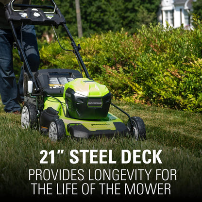 80V Battery-Powered Lawn Mower, 53 Cm, 21 In., Self-Propelled, Brushless, Greenworks