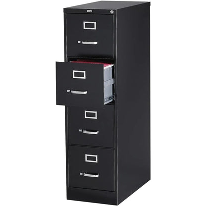 Staples 4-Drawer File Cabinet, Lockable, Black, 25 In.D x 15 In.W