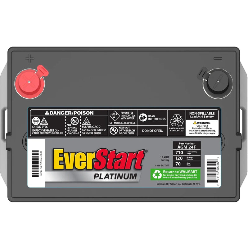 EverStart Platinum AGM Automotive Battery, Group Size 24F 12 Volt, 750 CCA, MadeInUSA