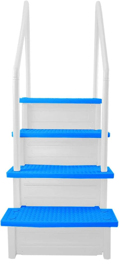Select Anti-Slip in-Pool Steps, Gray, For Above Ground Swimming Pools, Can Mount To Decks 48 In. To 54 In. H, Safety Stairs Capacity Up To 300 Lbs