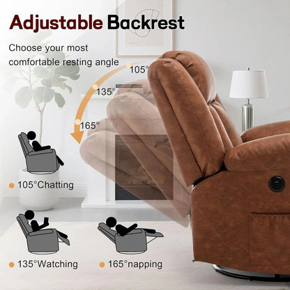 Rocker Recliner Glider Recliner Chairs For Adults 360 Degree Swivel Rocking Chair