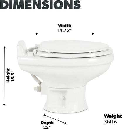320 Series Standard Height RV Toilet, White