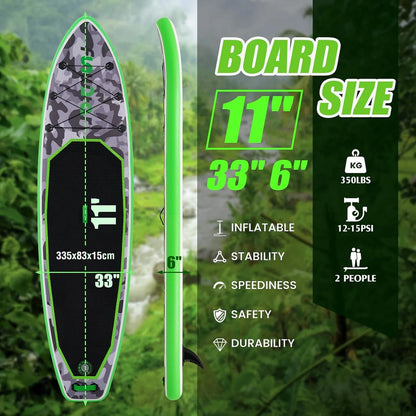 FunWater Inflatable Stand Up Paddle Board With Premium Sup Paddle Accessories, Non-Slip EVA Deck, 11'/10'6' Paddle