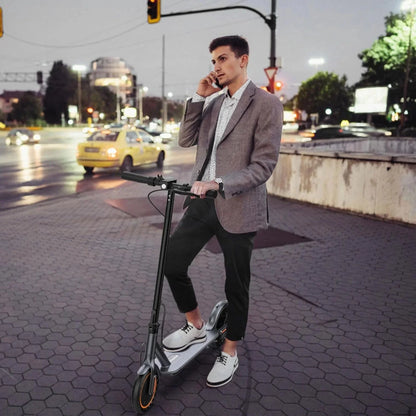 Electric Scooter, 350W/500W Powerful Motor, 8.5 In./10 In. Solid Rubber Tires, 19/22 Mph, 28/21/12 Mile Range, Dual Brakes