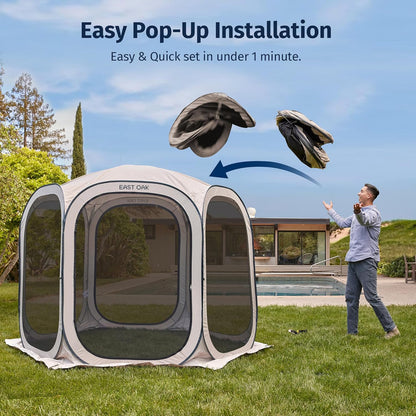 East Oak Screen House Tent Pop-Up Portable Screen Room Canopy Instant Screen Tent 10 x 10 Ft