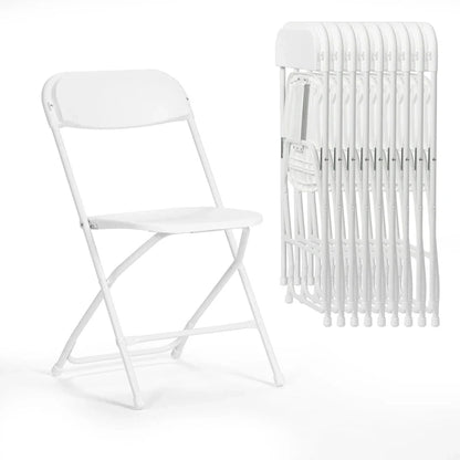 10 Pack Plastic Folding Chair 350lb. Capacity For Events Office Wedding Party Picnic Kitchen Dining