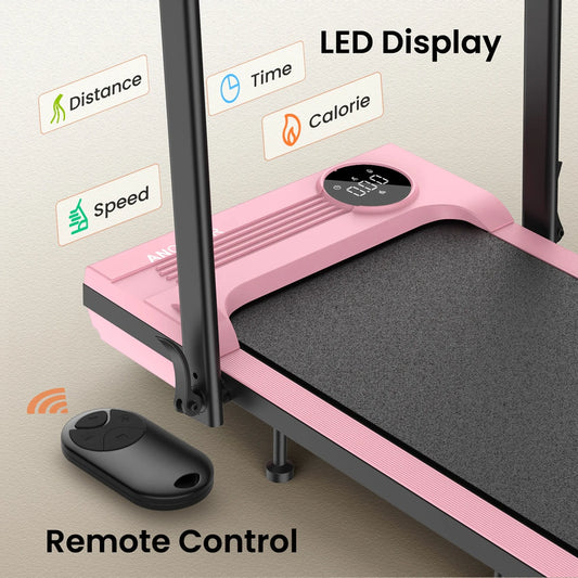 Ancheer Portable Folding Walking Pad 300lb, 7.5 MPH Under Desk Treadmill With Remote Control And LED Display