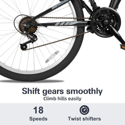 Weize Mountain Bike 26 27.5 In. Outdoor Hybrid Bikes 18-Speed High-Carbon Steel Full Suspension