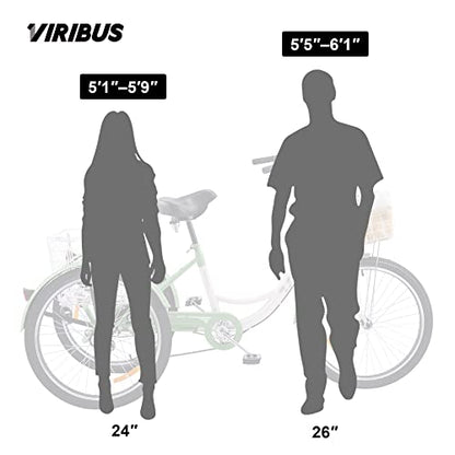 Viribus Adult Tricycle, 7 Speed Tricycle For Adults, 24 In. 3 Wheel Bikes For Adults With Baskets