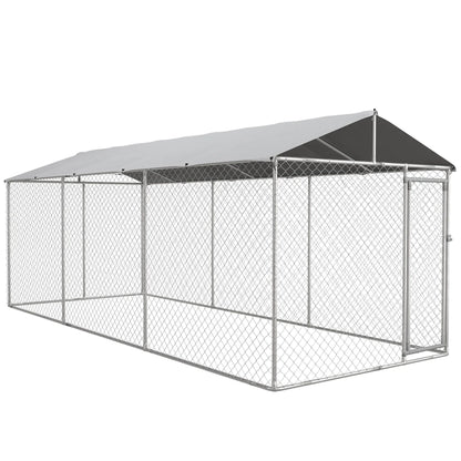 PawHut 19.7' x 7.5' x 7.5' Outdoor Dog Kennel With Waterproof Roof
