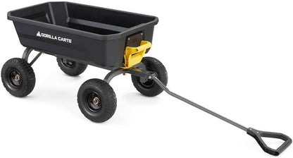7GCG-NF Heavy-Duty Poly Dump Garden Cart With No-Flat Tires, 7 Cu. Ft., 1200-Pound Capacity, Black