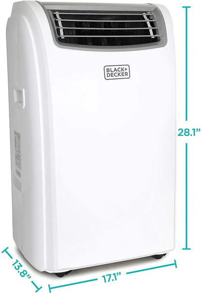 Black Plus Decker 14,000 BTU Portable Air Conditioner With Heat And Remote Control, White