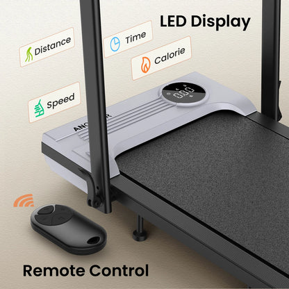Ancheer Portable Folding Walking Pad 300lb, 7.5 MPH Under Desk Treadmill With Remote Control And LED Display