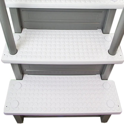 Select Anti-Slip in-Pool Steps, Gray, For Above Ground Swimming Pools, Can Mount To Decks 48 In. To 54 In. H, Safety Stairs Capacity Up To 300 Lbs