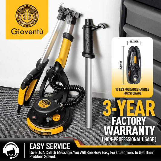 Giovent Electric Drywall Sander With Dust Extraction, Suitable For Popcorn Ceilings