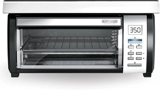 Black Decker SpaceMaker Under Counter Toaster Oven, Digital Controls, Black/Stainless Steel, Fits 9 In. Pizza Or 4 Slices