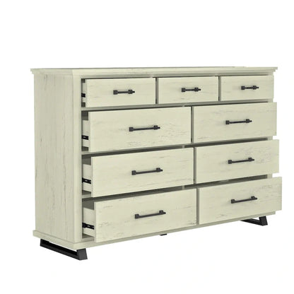 Farmhouse 4-Piece Bedroom Set, 2 Nightstand, 1 Chest And 1 Dresser