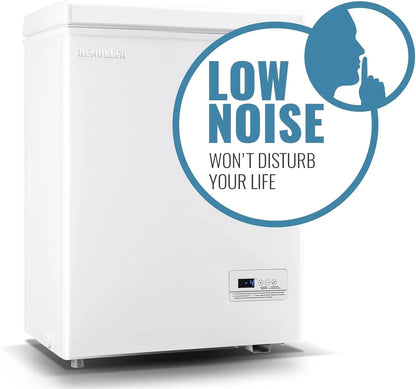 Chest Freezer 5.0Cubic Feet Deep Freezer Freestanding Freezers With 2 Removable Stainless Steel Basket