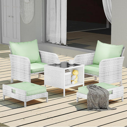 Leveleve Balcony Furniture 5 Piece Patio Conversation Set