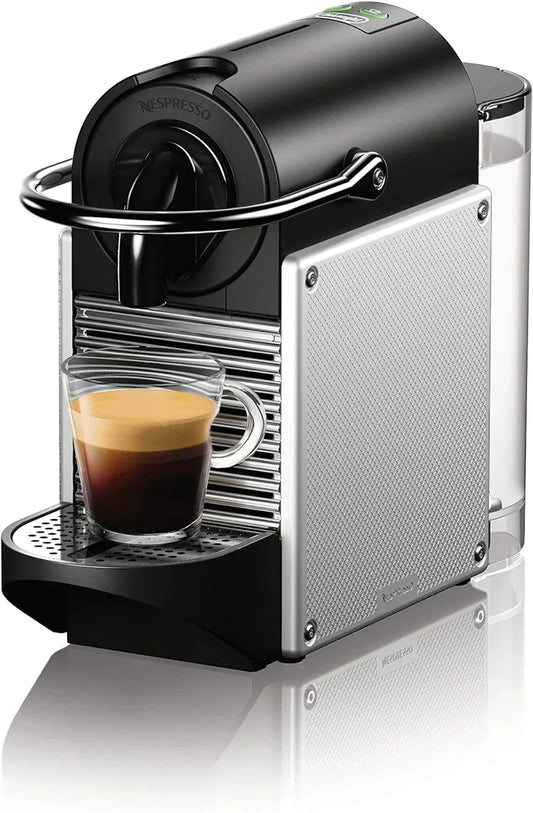 Nespresso Pixie Espresso Machine By DeLonghi, 19-bar Pump, Compact Aluminum Design, Silver, 1100 Ml
