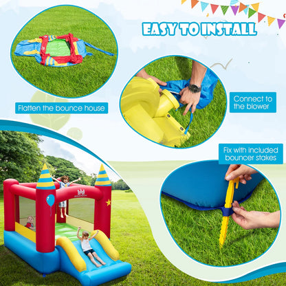 Costway Inflatable Kids Jumping Bouncer Indoor Outdoor With 480W Blower