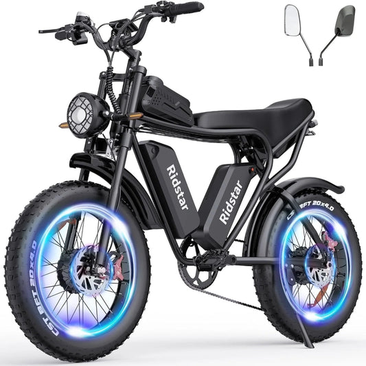 Electric Bike Q20, 2000W, 52V, 30-180 Miles, All-Terrain Fat Bike For Adults