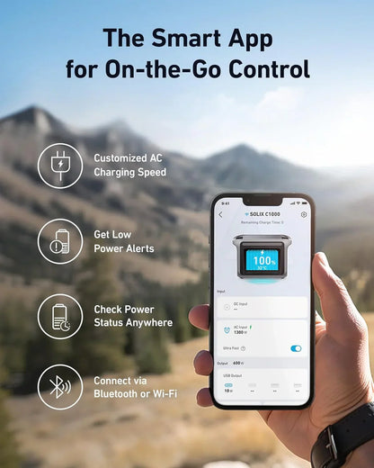 Portable Power Station 1800W, 2400W Peak Solar Generator 58 Minutes To Fully Charge