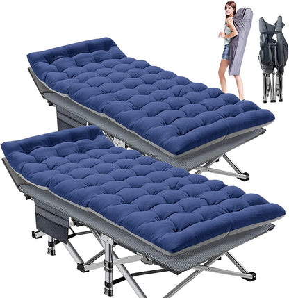 Slsy 2 Pack Folding Bed Cot With 3.3 In. 2 Sided Mattress, 75 In. 28 In. Folding Camping Cots With Carry Bag, Portable Sleeping Cot Guest Bed