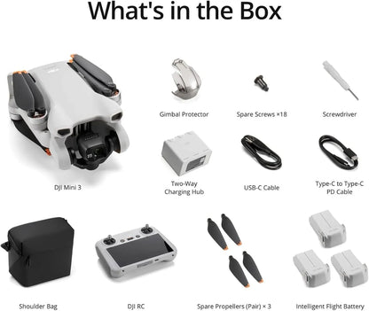 DJI Mini 3, Drones With Camera For Adults 4K, 38-min Flight Time, Up To 32800 Ft, 10km Video Transmission, True Vertical Shooting
