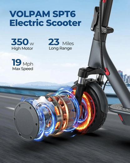 Electric Scooter, 350W/500W Powerful Motor, 8.5 In./10 In. Solid Rubber Tires, 19/22 Mph, 28/21/12 Mile Range, Dual Brakes