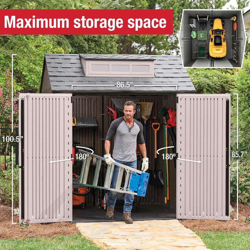 Rubbermaid Resin Outdoor Storage Shed With Floor