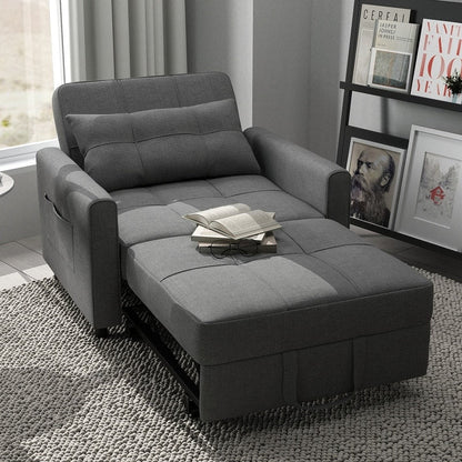 3-in-1 Adjustable Sleeper Sofa Bed, Pull Out Chair Sofa, Convertible Folding Bed For Living Room