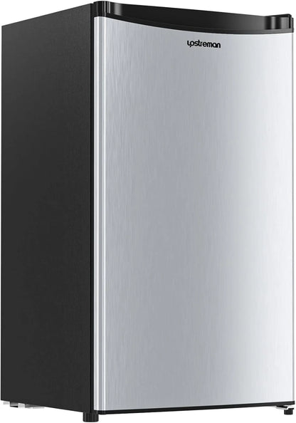 Upstreman 3.2 Cu. Ft. Mini Fridge With Freezer, Single Door Mini Fridge, Dorm Fridge, Adjustable Thermostat, Black-BR321