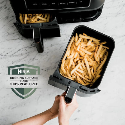 Ninja Foodi 10QT 6-in-1 DualZone Smart XL Air Fryer, 2 Independent 5QT Baskets, Smart Cook Thermometer, Match Cook, Smart Finish, Air Fry, DZ550