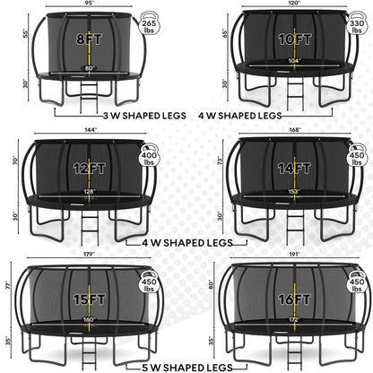 Jumpzylla 8 Ft. Trampoline Outdoor With Enclosure For Kids