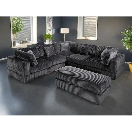 Oversized 6-Piece Corduroy Upholstered L-Shaped Modular Sectional Sofa, Diy Combination