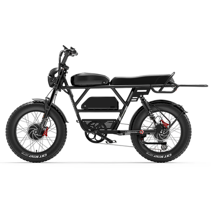 Lankeleisi x-Black Knight 1000W 2 Dual Motor 20 In. Fat Bike Fully E-Mountainbike 45Ah
