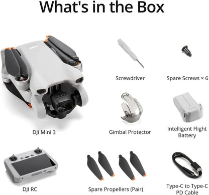 DJI Mini 3, Drones With Camera For Adults 4K, 38-min Flight Time, Up To 32800 Ft, 10km Video Transmission, True Vertical Shooting