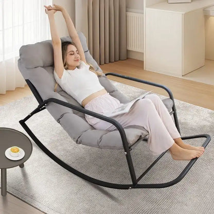 Oversized Rocking Lounge Chair, 450 Lbs Extra Large Outdoor Recliner With Water-Resistant Cushions