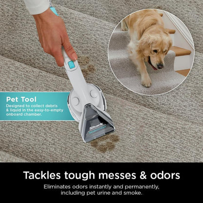 Shark CarpetXpert EX201 Carpet Cleaner, Cyan, Deep Cleaning With StainStriker, For Pets, Includes Spot And Stain Remover Tools